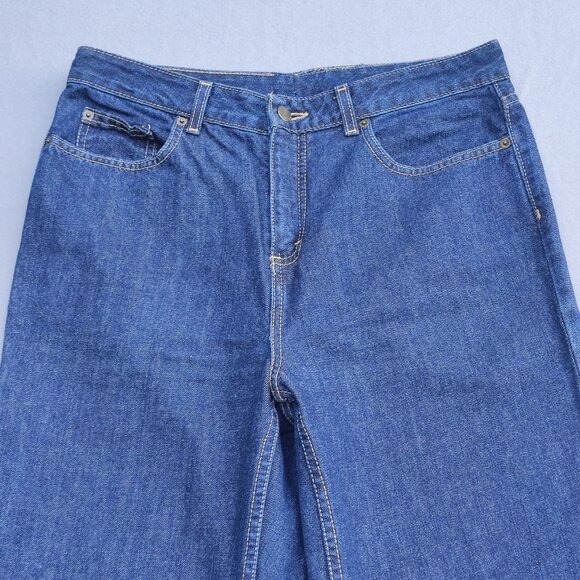 Denver Hayes jeans women's size (14) 32/30 ink blue straight leg modified waist - Picture 2 of 14